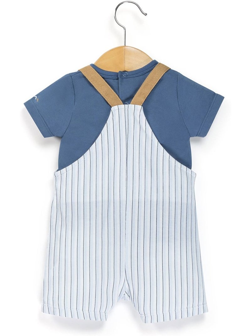 Ensemble salopette + haut - terre de marins Blanc Bleu - Kiabi
