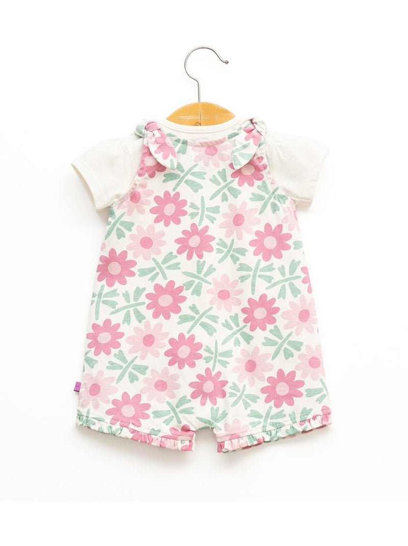 Ensemble salopette + haut 100% coton - Terre de Marins Blanc Rose - Kiabi