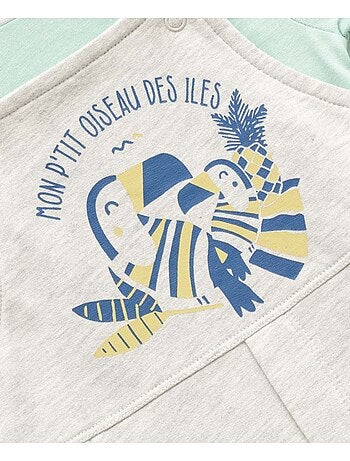 Ensemble salopette + haut 100% coton - Terre de Marins