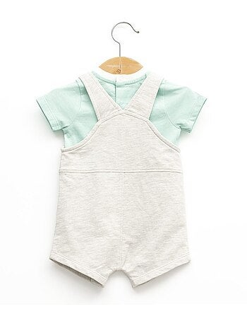 Ensemble salopette + haut 100% coton - Terre de Marins