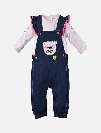 ENSEMBLE SALOPETTE JEAN + T-SHIRT