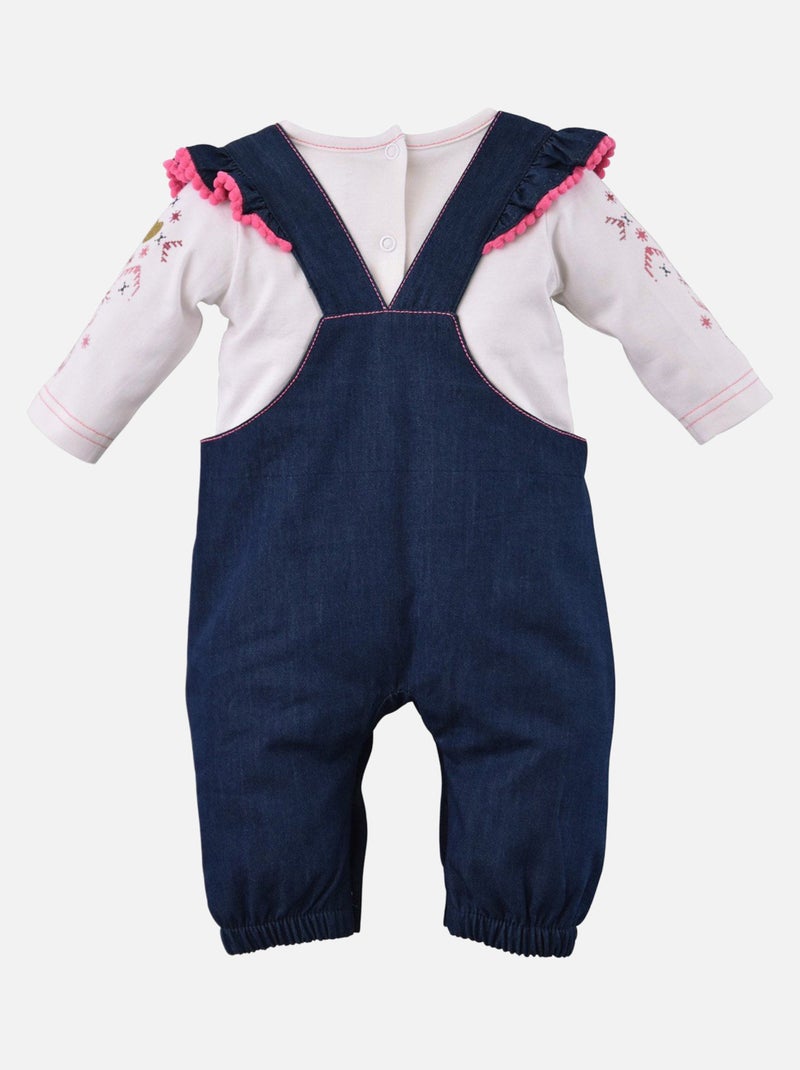ENSEMBLE SALOPETTE JEAN + T-SHIRT Bleu - Kiabi