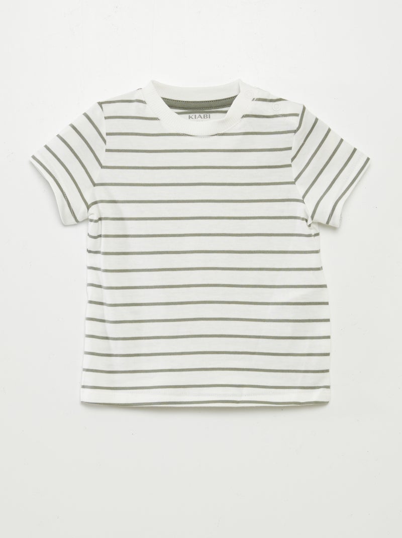 Ensemble salopette short + t-shirt - 2 pièces VERT - Kiabi