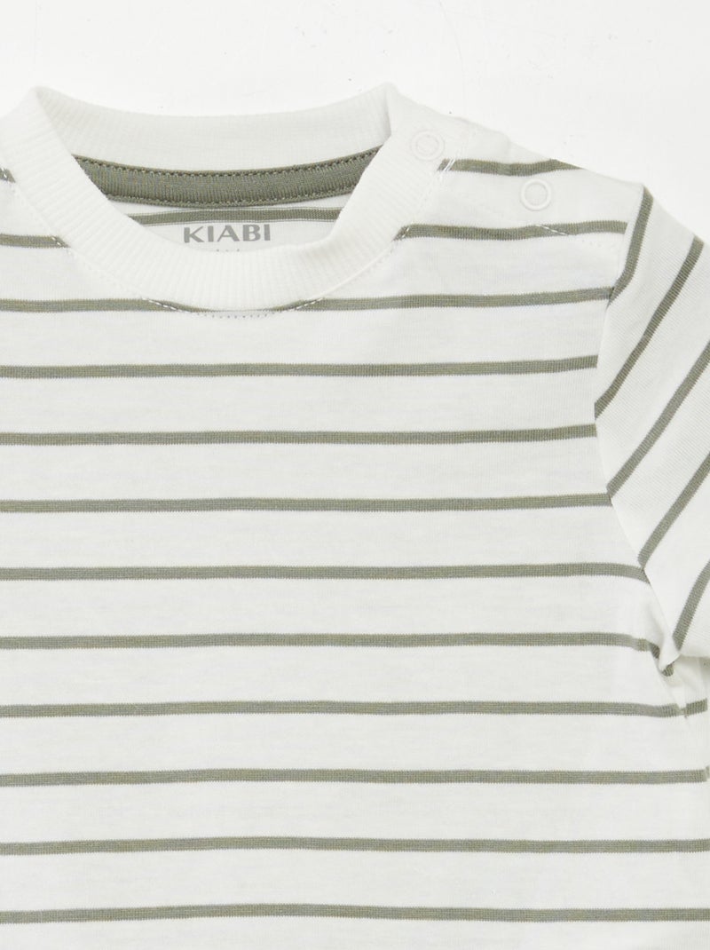 Ensemble salopette short + t-shirt - 2 pièces VERT - Kiabi