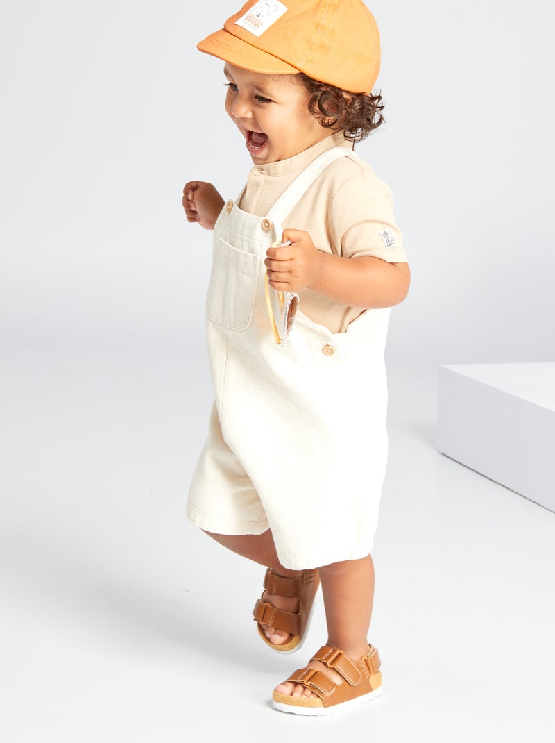 Ensemble salopette + t-shirt - 2 pièces Beige - Kiabi