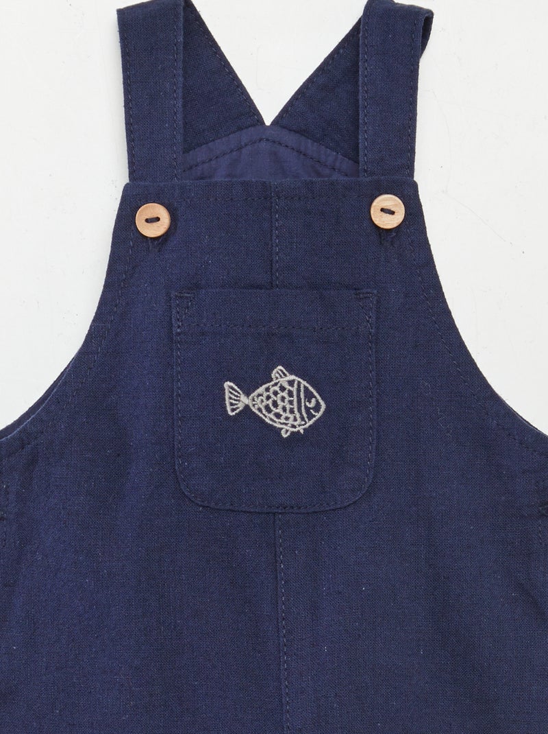 Ensemble salopette + t-shirt - 2 pièces BLANC - Kiabi