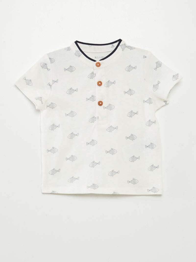 Ensemble salopette + t-shirt - 2 pièces BLANC - Kiabi