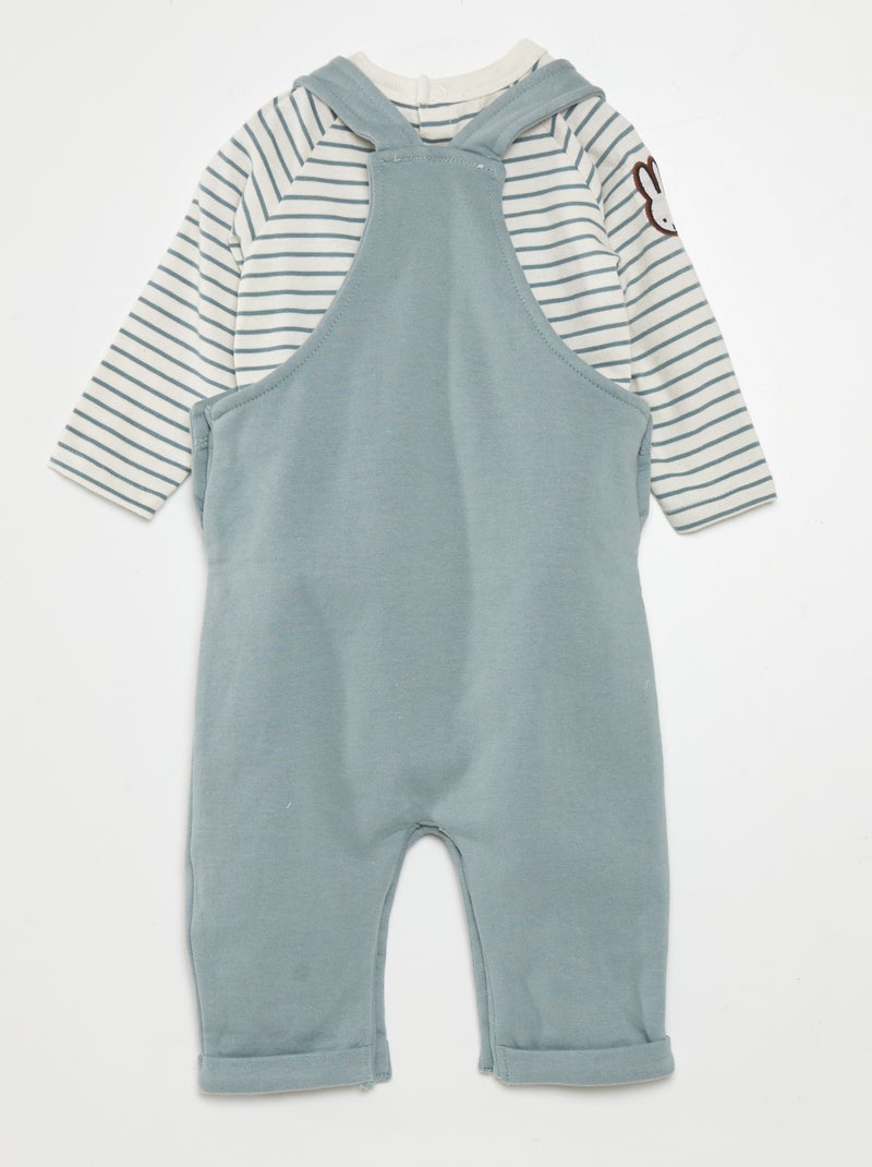 Ensemble salopette + t-shirt - 2 pièces Gris - Kiabi