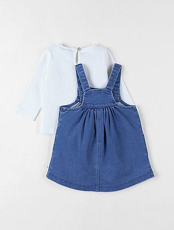 Ensemble salopette + t-shirt, denim Noukie's