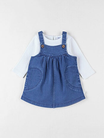 Ensemble salopette + t-shirt, denim Noukie's