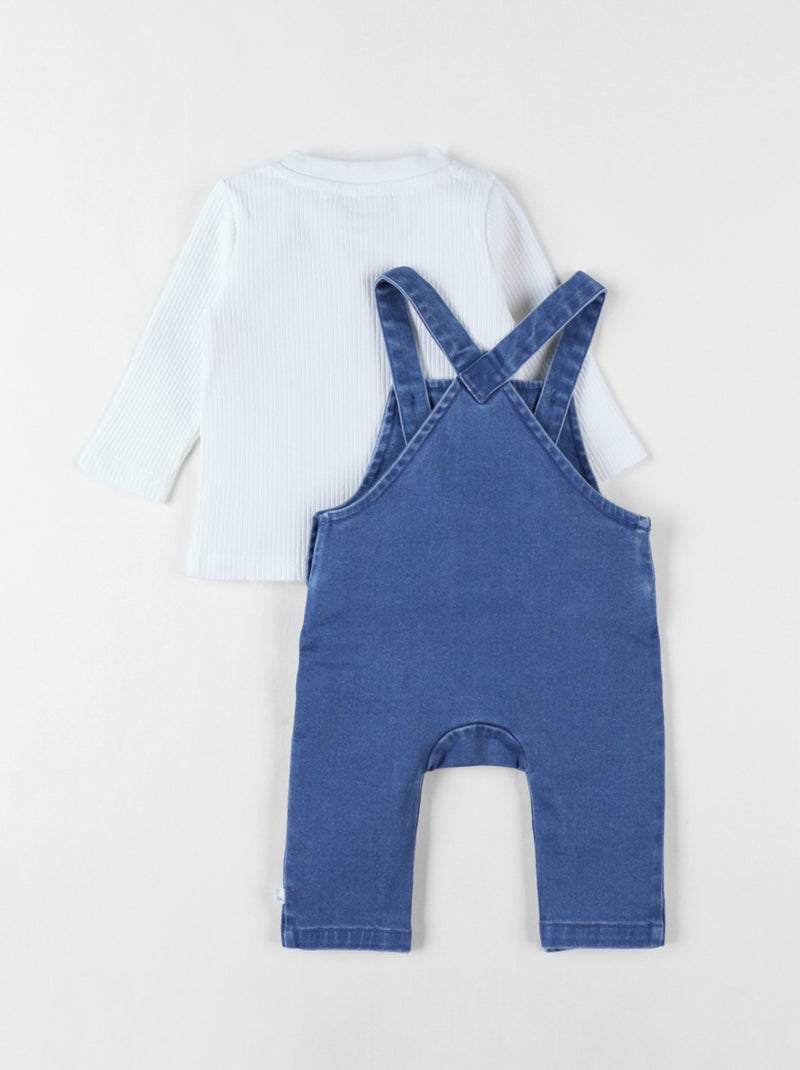 Ensemble salopette + t-shirt, denim Noukie's Bleu - Kiabi