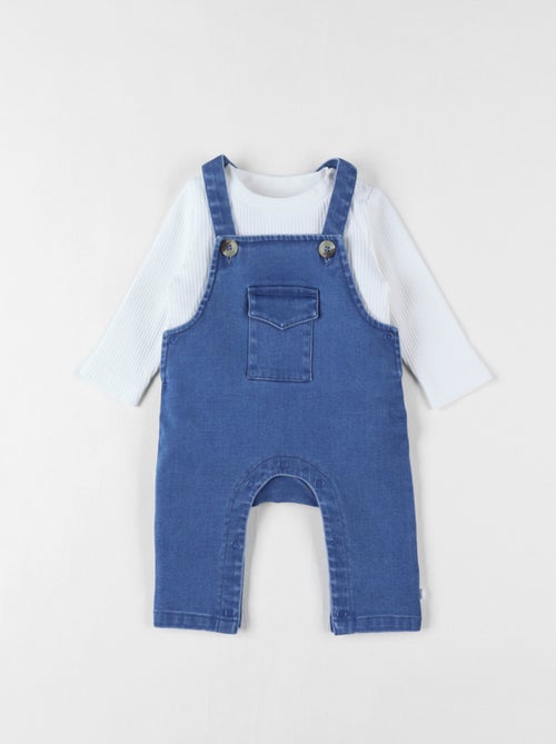 Ensemble salopette + t-shirt, denim Noukie's - Kiabi