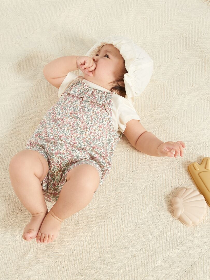 Ensemble salopette + t-shirt en coton Blanc - Kiabi