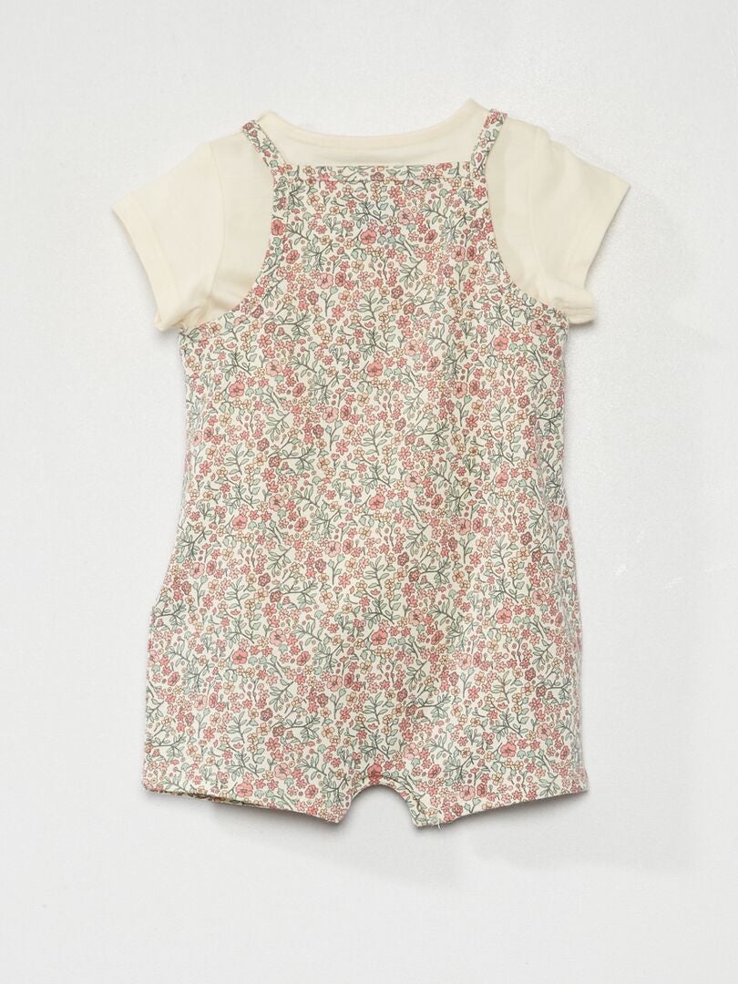 Ensemble salopette + t-shirt en coton Blanc - Kiabi