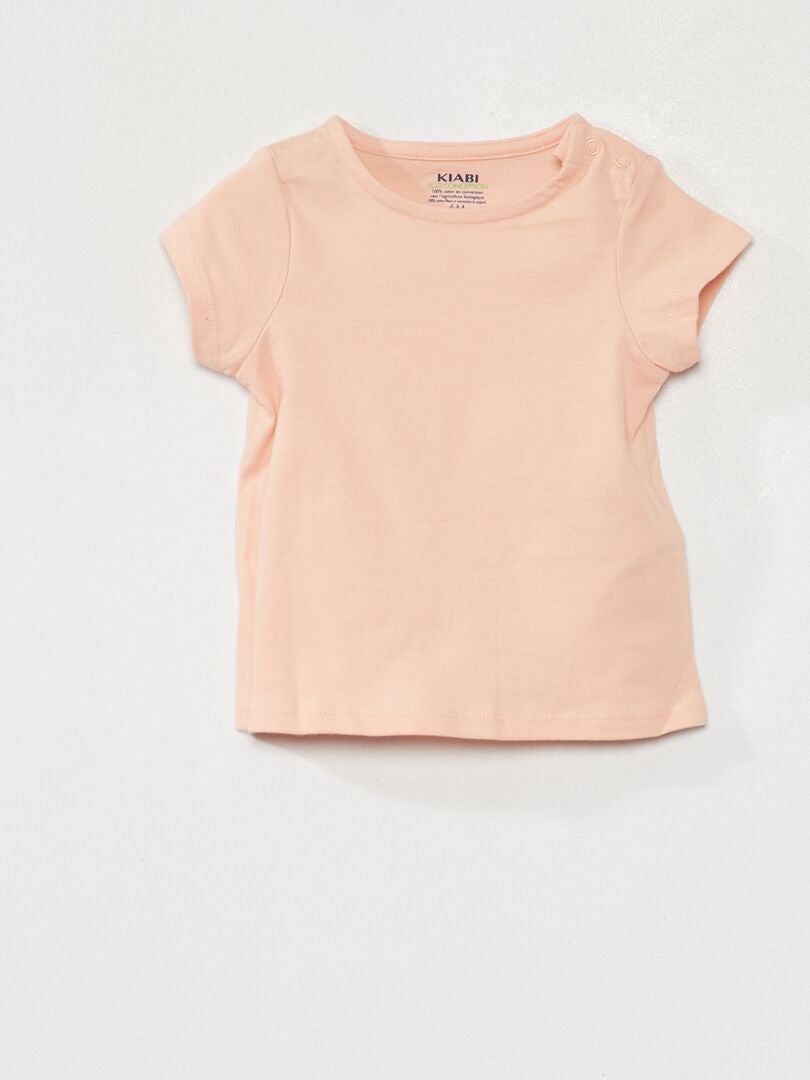 Ensemble salopette + t-shirt en coton Rose/orange - Kiabi