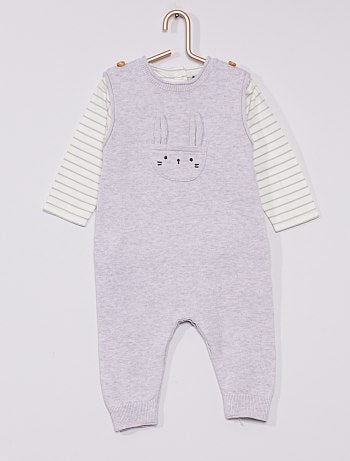 Ensemble salopette + t-shirt manches longues