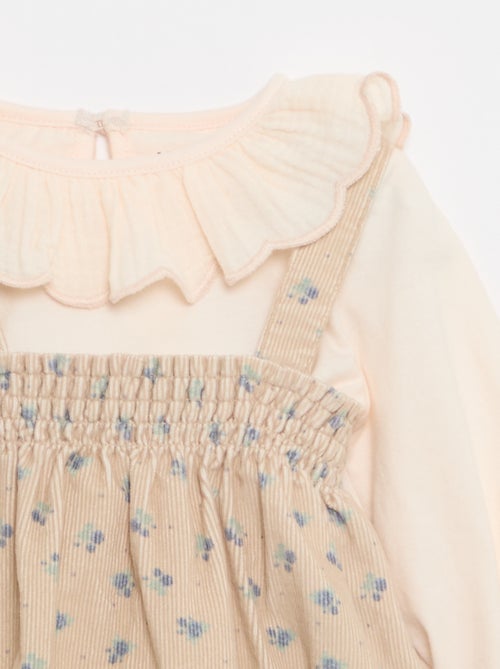 Ensemble short à bretelles + t-shirt + collants - 3 pièces - Kiabi