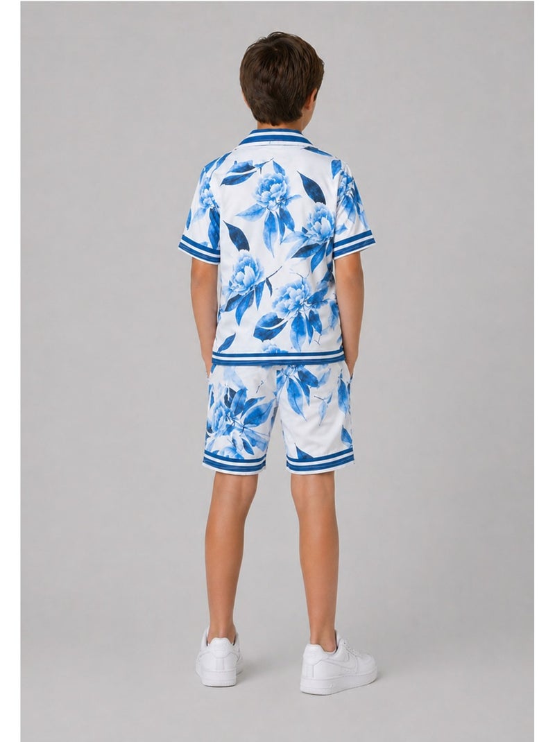 Ensemble Short Chemise Kebello Bleu - Kiabi