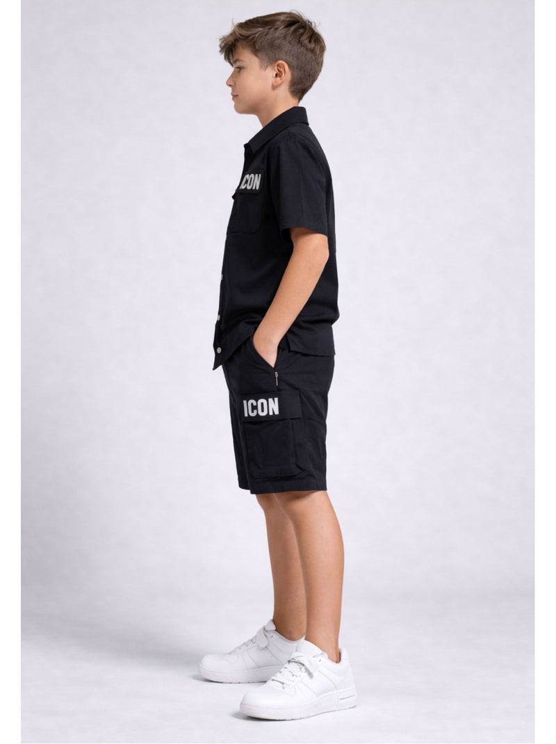Ensemble Short Chemise Kebello Noir Noir - Kiabi