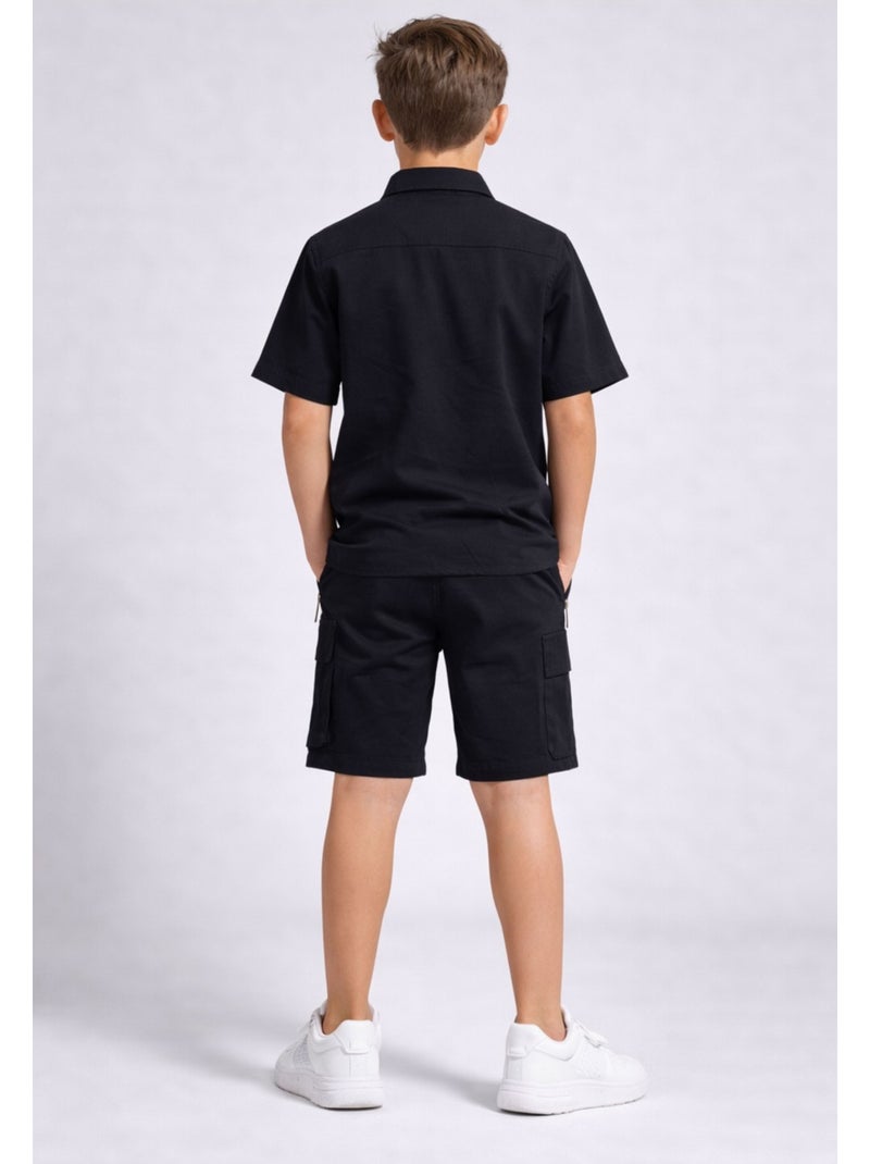 Ensemble Short Chemise Kebello Noir Noir - Kiabi