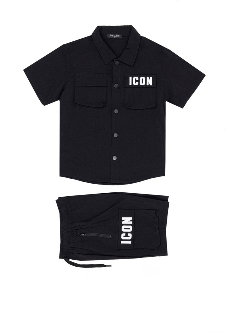 Ensemble Short Chemise Kebello Noir Noir - Kiabi