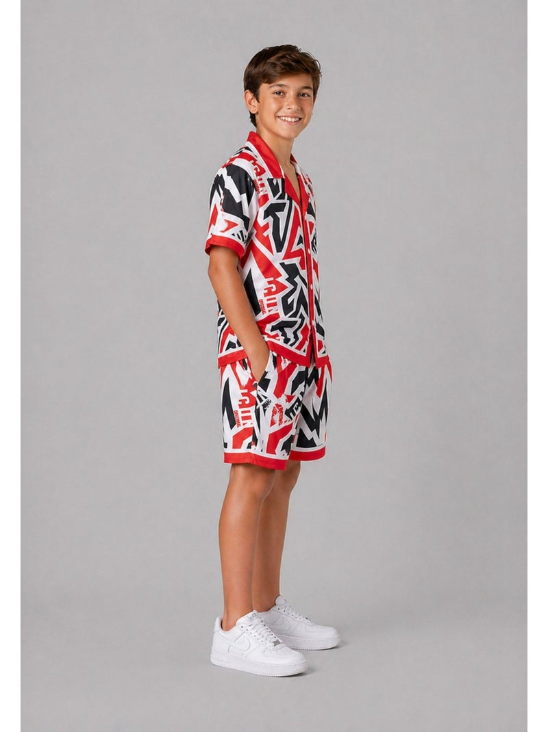 Ensemble Short Chemise Kebello Rouge - Kiabi
