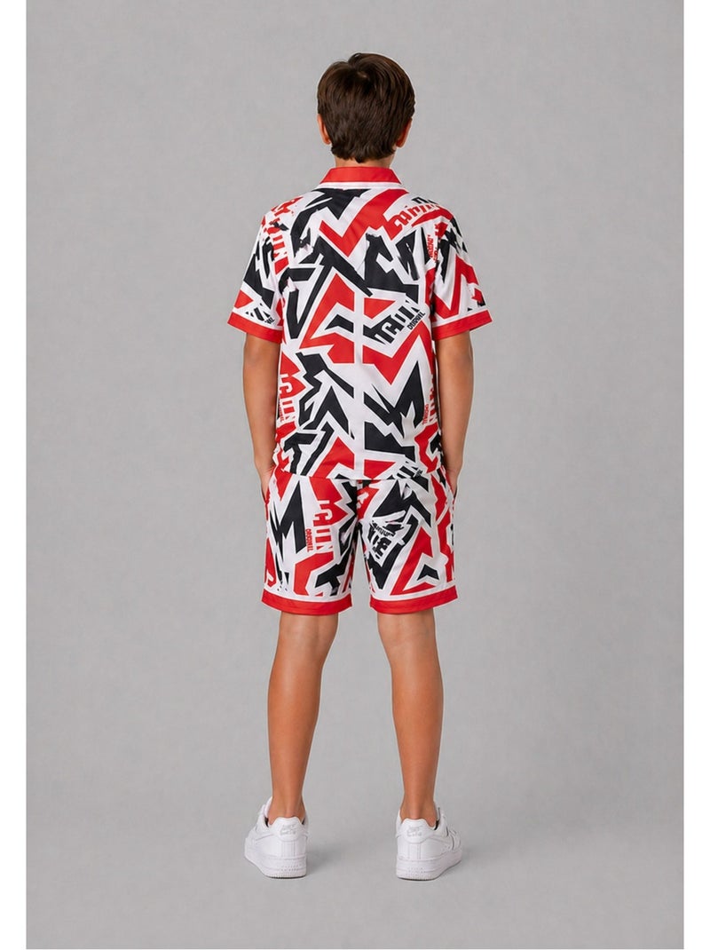 Ensemble Short Chemise Kebello Rouge - Kiabi