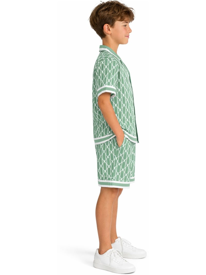 Ensemble Short Chemise Kebello Vert - Kiabi