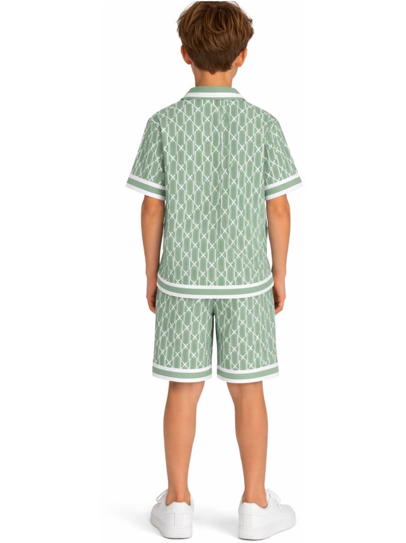 Ensemble Short Chemise Kebello Vert - Kiabi