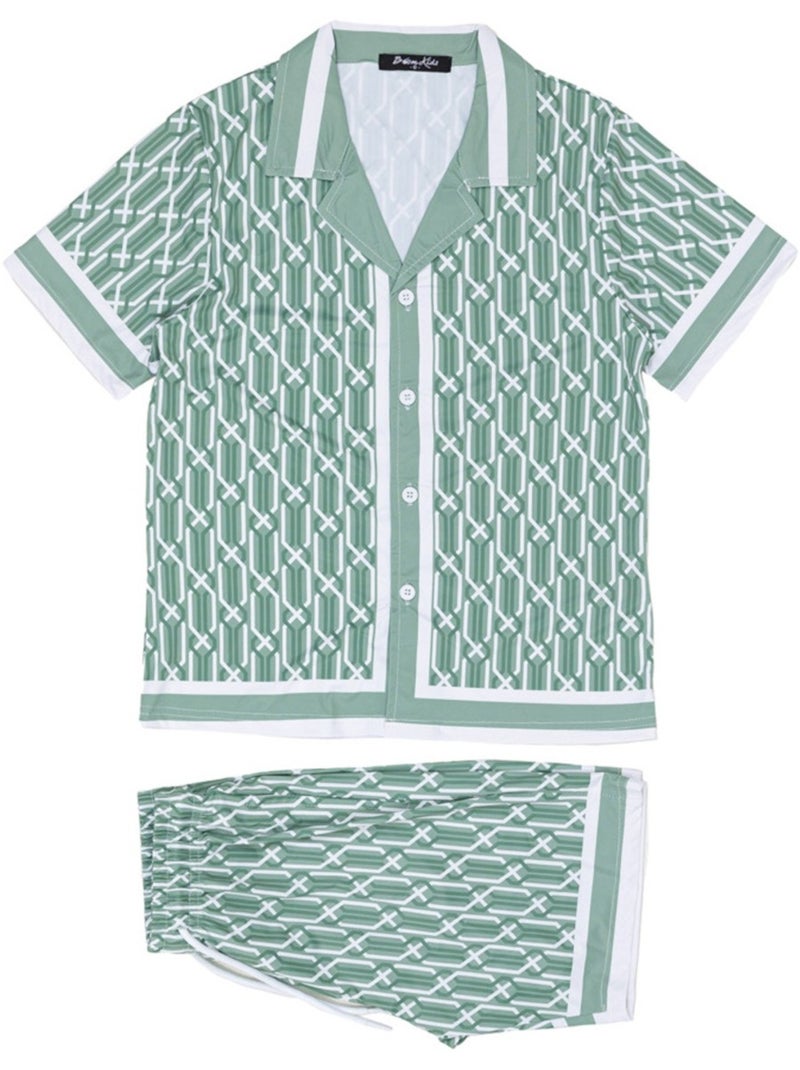 Ensemble Short Chemise Kebello Vert - Kiabi
