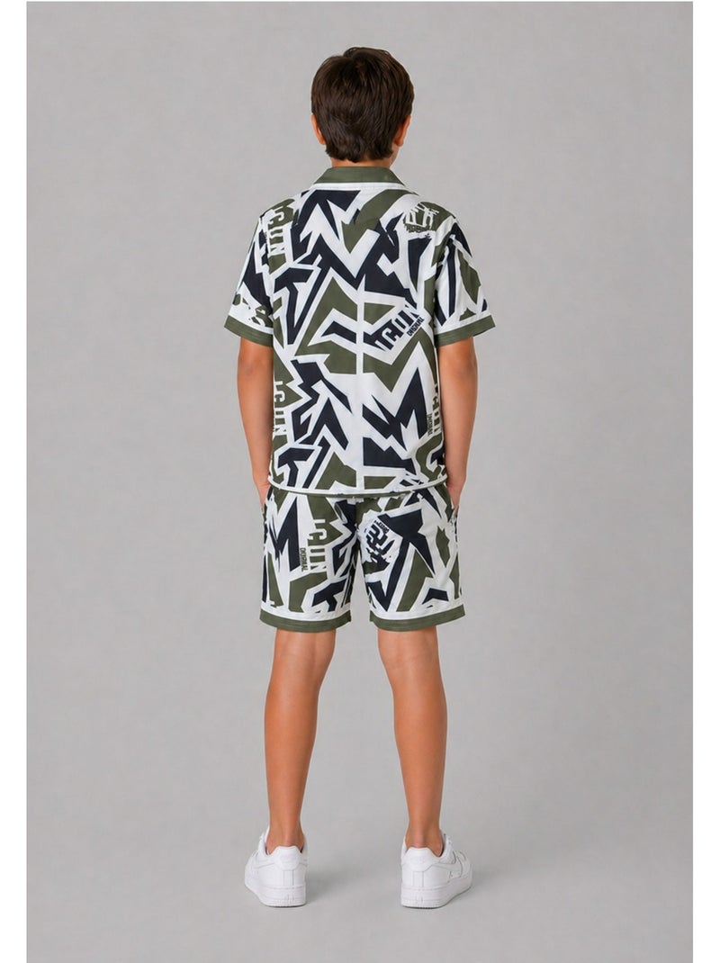 Ensemble Short Chemise Kebello Vert - Kiabi