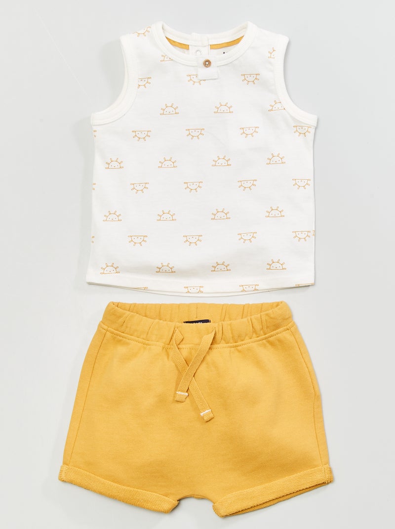 Ensemble short + débardeur Blanc - Kiabi