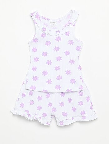 Ensemble short + débardeur en maille pointelle