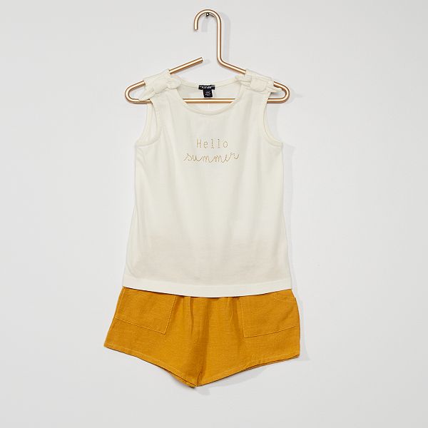 Ensemble Short Debardeur Bebe Fille Jaune Kiabi 6 00