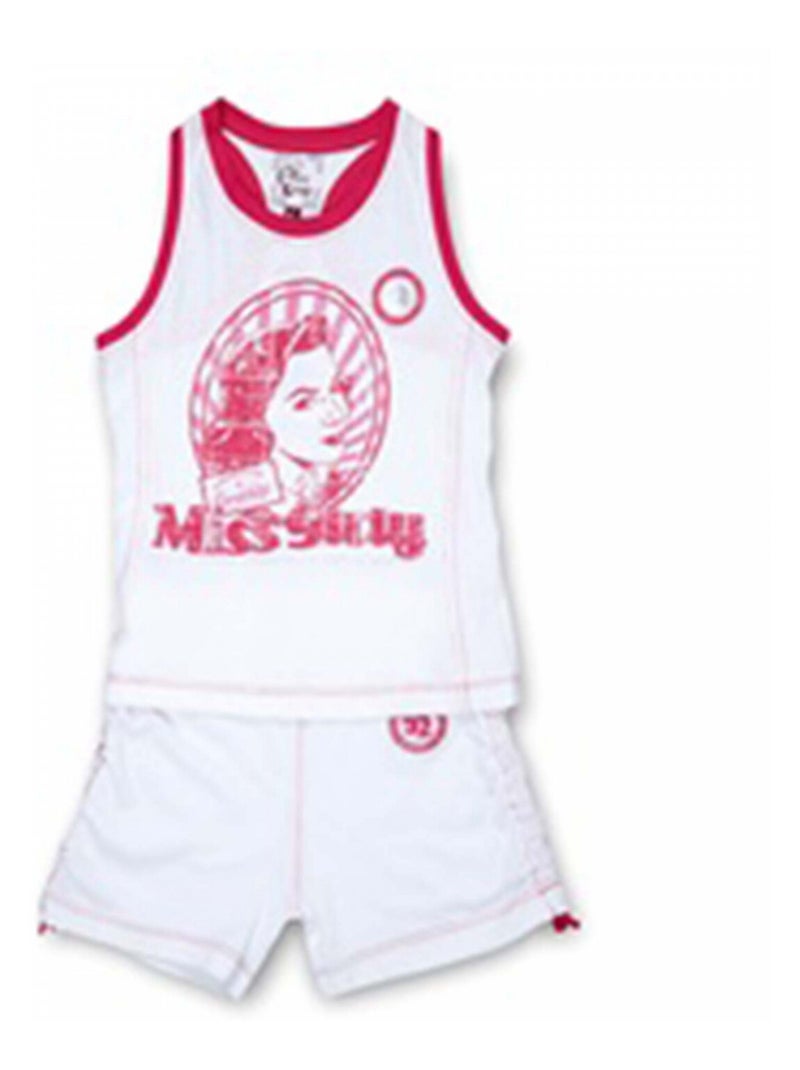 Ensemble Short et Débardeur fille FLIZEP - MISS GIRLY Rose fushia - Kiabi