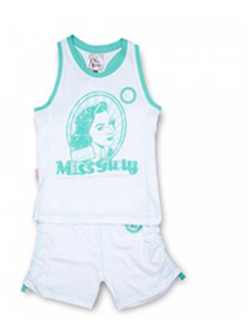 Ensemble Short et Débardeur fille FLIZEP - MISS GIRLY Vert - Kiabi