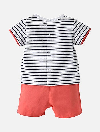 ENSEMBLE SHORT ET T-SHIRT RAYE BEBE