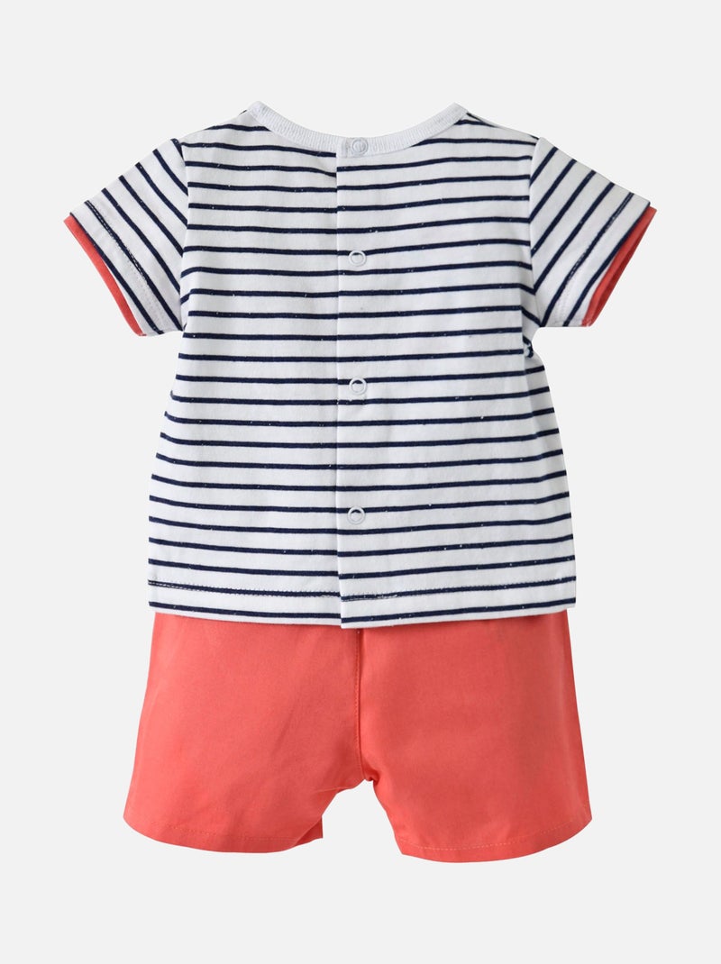 ENSEMBLE SHORT ET T-SHIRT RAYE BEBE Rouge - Kiabi