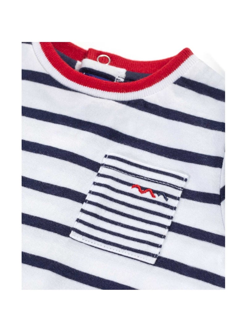 Ensemble short + haut - Terre de Marins Blanc Bleu - Kiabi