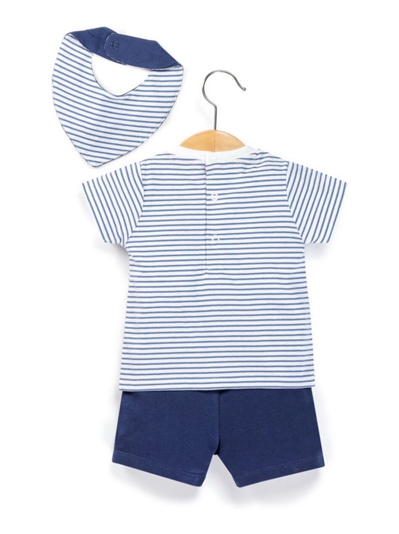 Ensemble short + haut - Terre de Marins Blanc Bleu - Kiabi