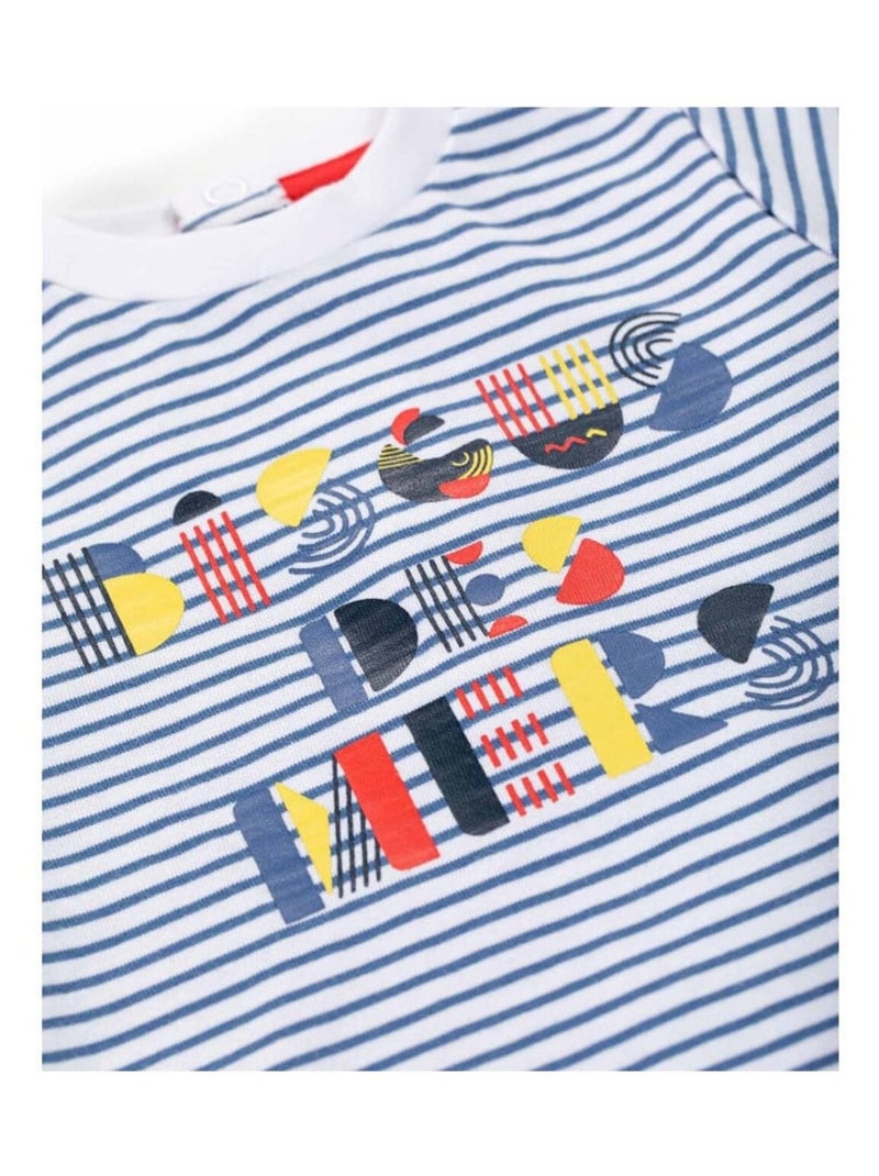 Ensemble short + haut - Terre de Marins Blanc Bleu - Kiabi