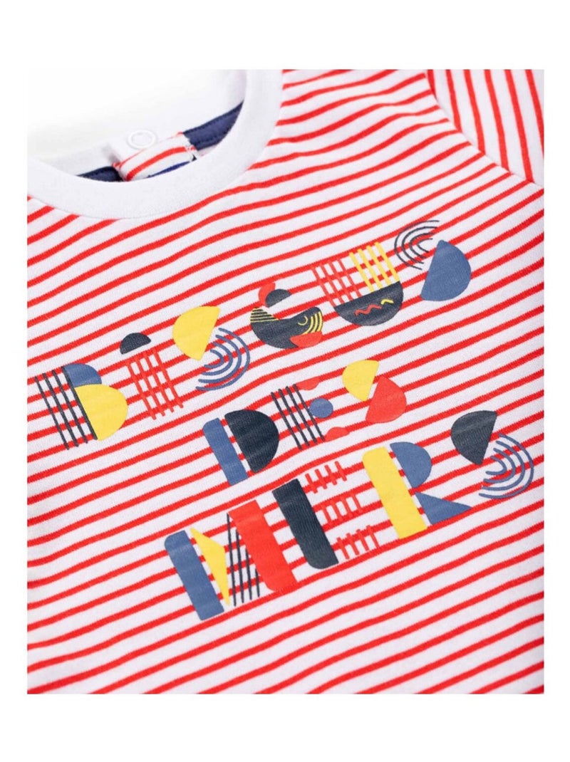 Ensemble short + haut - Terre de Marins Blanc Rouge - Kiabi
