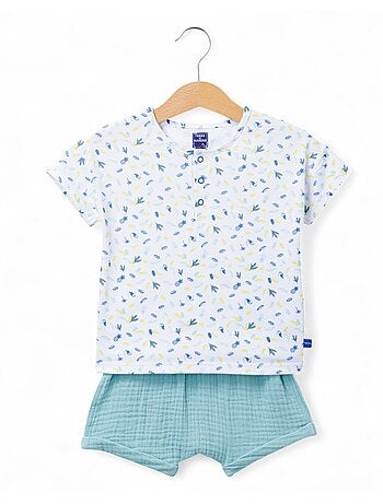 Ensemble short + haut 100% coton - Terre de Marins
