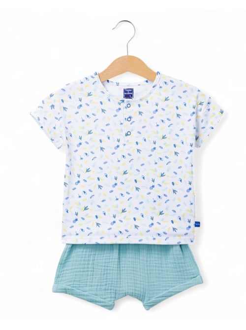 Ensemble short + haut 100% coton - Terre de Marins - Kiabi Ensemble short + haut 100% coton - Terre de Marins - Kiabi