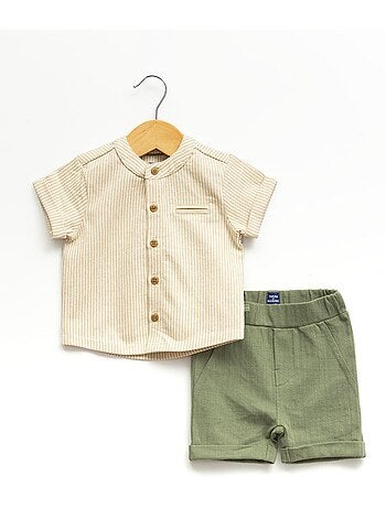 Ensemble short + haut 100% coton - Terre de Marins
