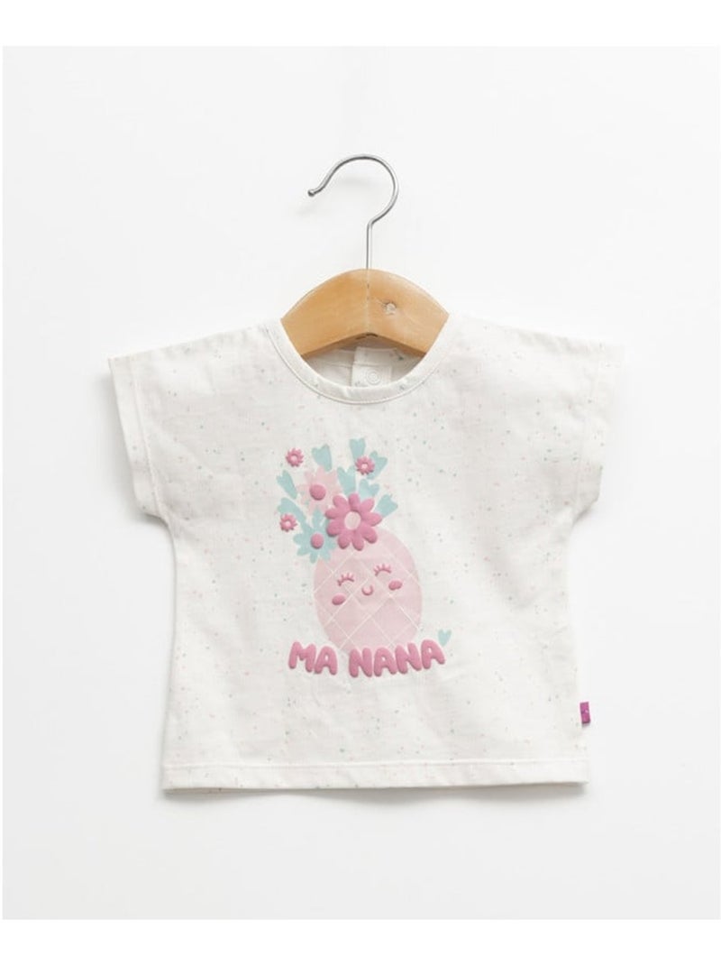Ensemble short + haut 100% coton - Terre de Marins Blanc Rose - Kiabi