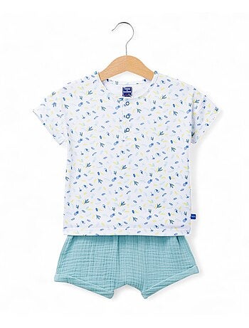 Ensemble short + haut 100% coton - Terre de Marins