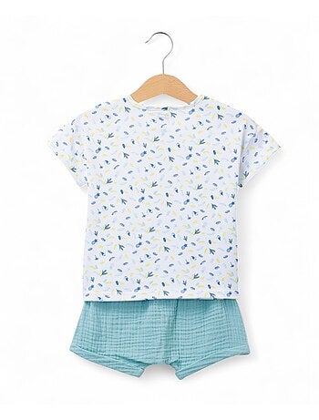 Ensemble short + haut 100% coton - Terre de Marins