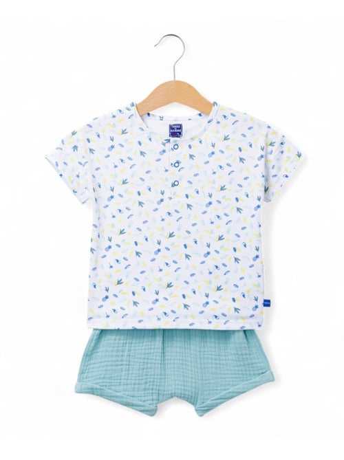 Ensemble short + haut 100% coton - Terre de Marins - Kiabi