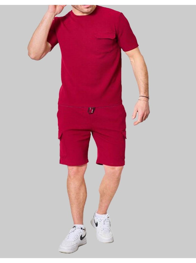 Ensemble short Kebello Bordeaux - Kiabi